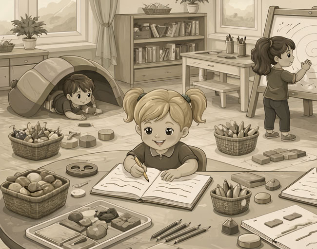 Как научить ребенка готовить руку к письму